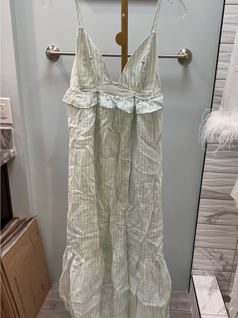 sundays Light Blue and White Striped Maxi Dress - Picture 5 of 8